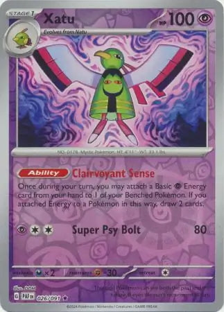 Paldean Fates Xatu #26/91 reverse holo